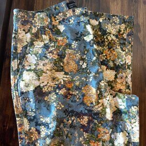 Peruvian Connection Floral Print Nikki Cropped Pants Size 6